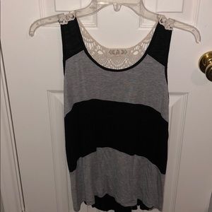 Black and grey striped tank